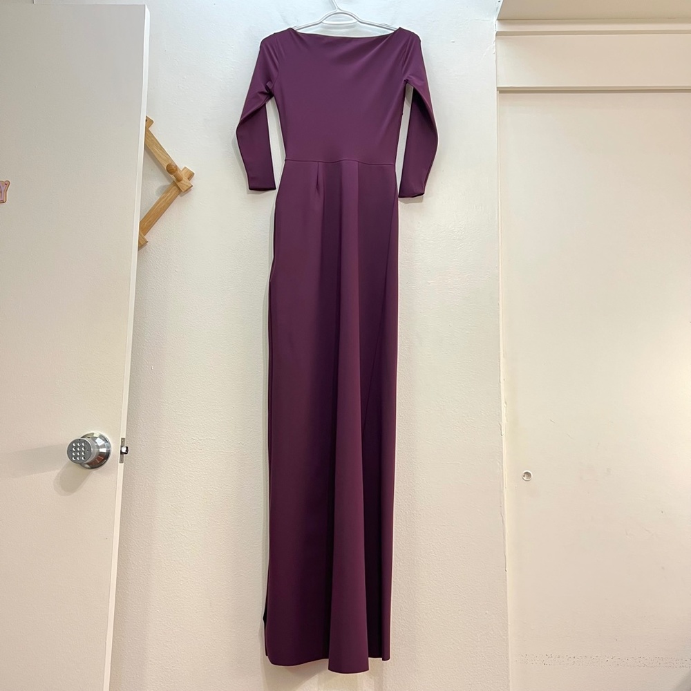 NEW Chiara Boni La Petite Robe Litonya Uni Bracelet Sleeve Gown Burgundy Size 2 - Picture 6 of 12